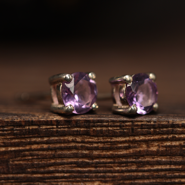 Amethyst Stud Earrings