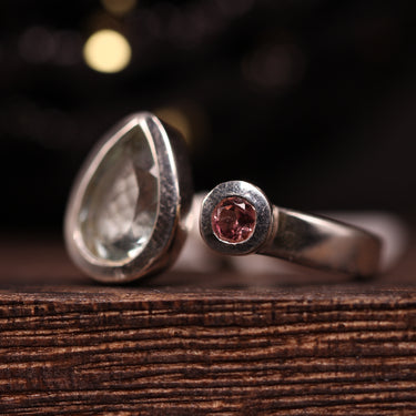 Aquamarine,Tourmaline Ring