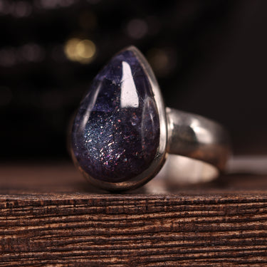 Iolite Teardrop Ring