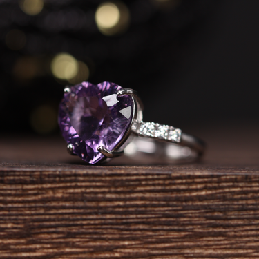 Amethyst Heart Ring