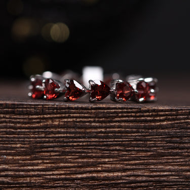 Garnet Eternity Ring, gemstone jewellery (view 2)