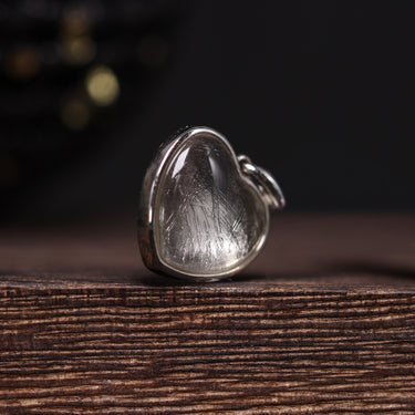 Muonionalusta Meteorite Heart  Pendant, gemstone jewellery (view 2)
