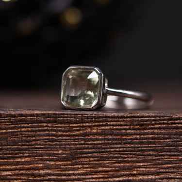 Libyan Desert Glass Square Cut Ring