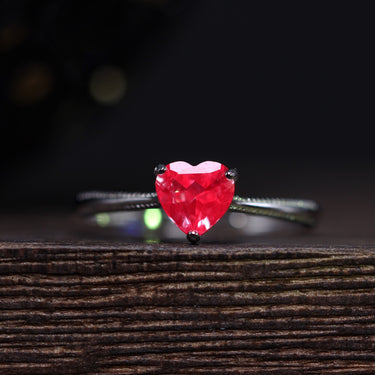 Alexandrite Silver Heart  Ring