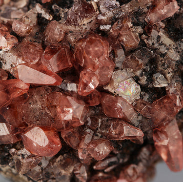 Rhodochrosite On Matrix, natural mineral specimen from Uchucchacua Mine, Peru (view 2)
