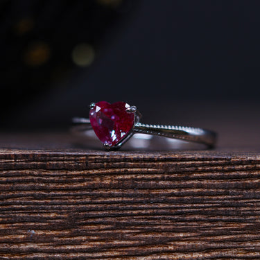 Alexandrite Silver Heart  Ring