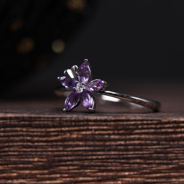 Amethyst Flower Ring