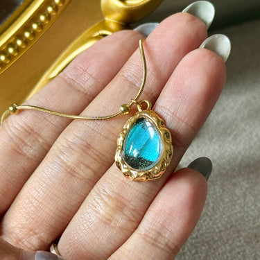 Butterfly Wing Necklace, gemstone jewellery (view 3)