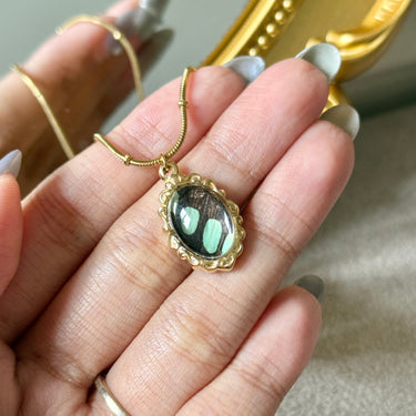 Butterfly Wing Necklace, gemstone jewellery (view 3)