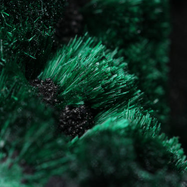 Fibrous Malachite With Black Heterogenite, natural mineral specimen (view 2)