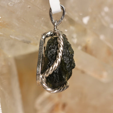 Moldavite Pendant, gemstone jewellery (view 2)