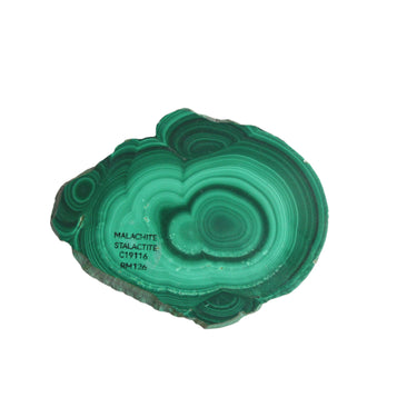 Malachite Stalactite Slab, natural mineral specimen (view 2)