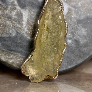 Libyan Desert Glass Pendant, gemstone jewellery (view 2)