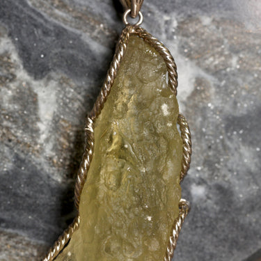 Libyan Desert Glass Pendant, gemstone jewellery (view 3)