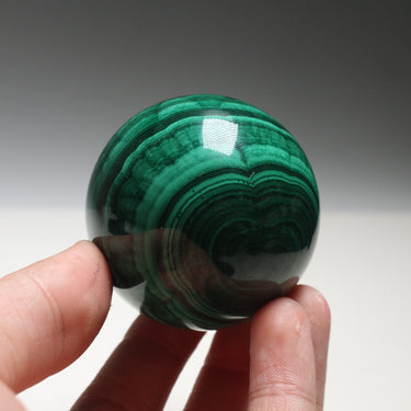 Malachite Sphere, natural mineral specimen (view 2)