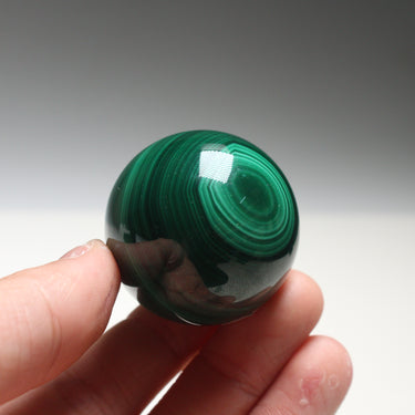 Malachite Sphere, natural mineral specimen (view 2)