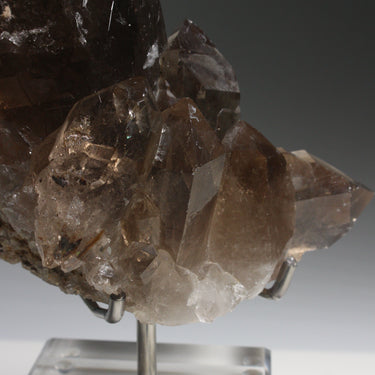Smoky Rutile Quartz Cluster, natural mineral specimen (view 3)