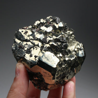 Pyrite with Sphalerite, natural mineral specimen (view 2)
