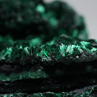 Fibrous Malachite With Black Heterogenite, natural mineral specimen (view 2)
