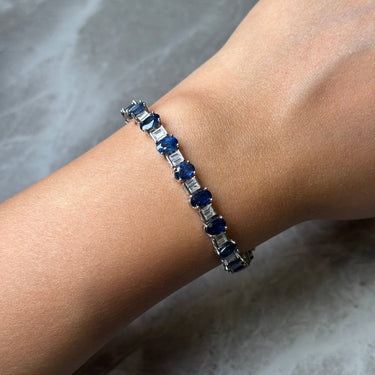Blue Sapphire Bracelet, gemstone jewellery (view 2)