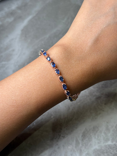 Blue Sapphire Bracelet, gemstone jewellery (view 2)