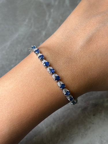 Blue Sapphire Bracelet, gemstone jewellery (view 2)