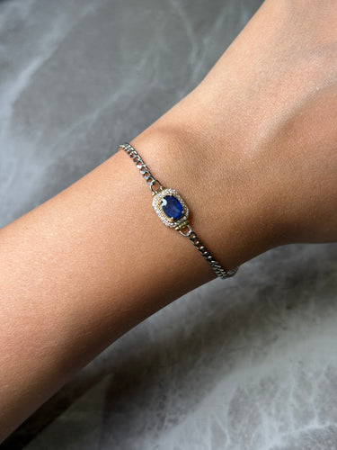 Blue Sapphire Bracelet, gemstone jewellery (view 2)