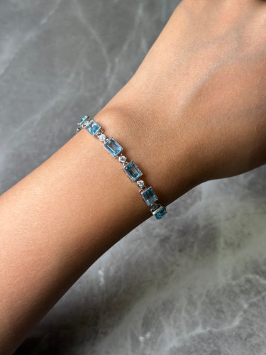Blue Topaz Bracelet, gemstone jewellery (view 2)