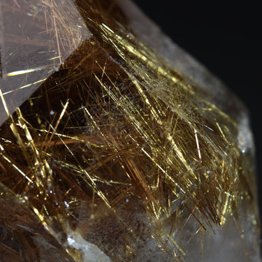Smoky Rutilated Quartz, natural mineral specimen from Novo Horizonte, Brazil Comes with customized acrylic base (view 3)