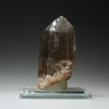 Smoky Rutilated Quartz, natural mineral specimen from Novo Horizonte, Brazil Comes with customized acrylic base (view 3)