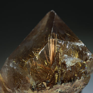 Smoky Rutilated Quartz, natural mineral specimen from Novo Horizonte, Brazil Comes with customized acrylic base (view 3)