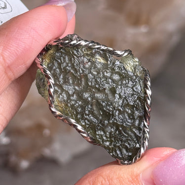 Moldavite Pendant, gemstone jewellery (view 2)