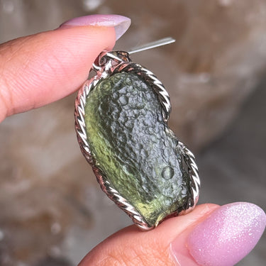 Moldavite Pendant, gemstone jewellery (view 2)