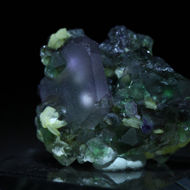 Muscovite & Schorl On Fluorite, natural mineral specimen from Kudubis Farm 19, Namibia (view 2)