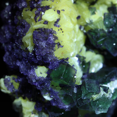 Muscovite & Schorl On Fluorite, natural mineral specimen (view 3)