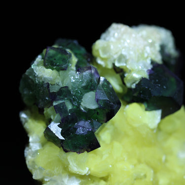 Muscovite On Fluorite, natural mineral specimen (view 3)