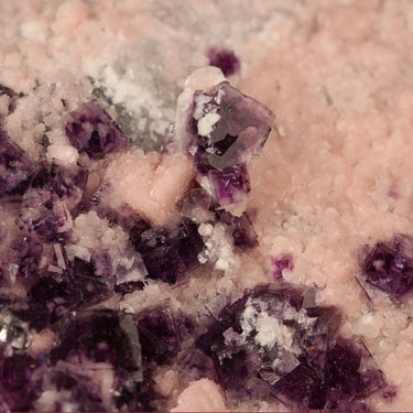 Rhodochrosite with Fluorite and Quartz