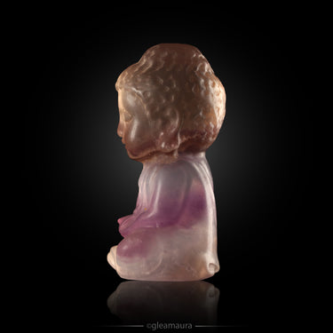 Fluorite Buddha, natural mineral specimen (view 2)