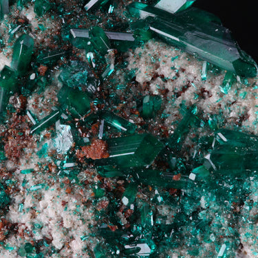 Dioptase with Dolomite, natural mineral specimen from Kimbedi, and avoid harsh cleaning. One of a kind — the specimen pictur…
