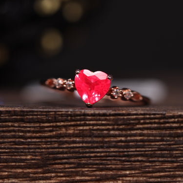 Alexandrite Rose Gold Heart Ring