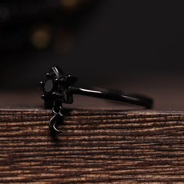 Black Spinel Ring, gemstone jewellery (view 2)