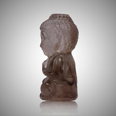Smokey Quartz Buddha, natural mineral specimen (view 2)
