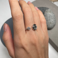 Load image into Gallery viewer, Muonionalusta Meteorite with Clear Quartz Ring
