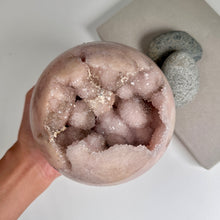 Load image into Gallery viewer, Rare Pink Amethyst Geode Sphere

