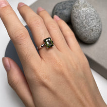 Load image into Gallery viewer, Moldavite Rectangle Ring
