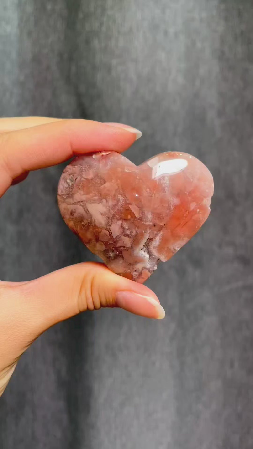 Pink Agate Heart 14242