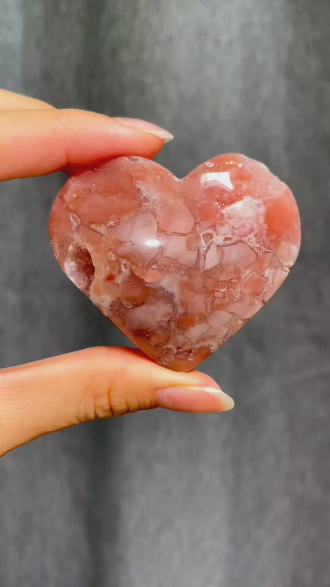 Pink Agate Heart 14240