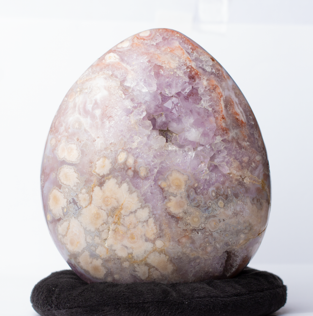 Amethyst Egg with Flower Agate